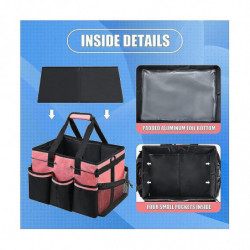 Sac de rangement de nettoyage portable, organisateur d’outils de nettoyage avec sangle réglable, sac étanche avec 4 Sac de rangement de nettoyage portable, organisateur d’outils de nettoyage avec sangle réglable, sac étanche avec 4