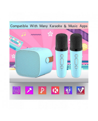 Machine de karaoké pour enfants avec 2 microphones sans fil, machine de karaoké portable avec Bluetooth pour [...]