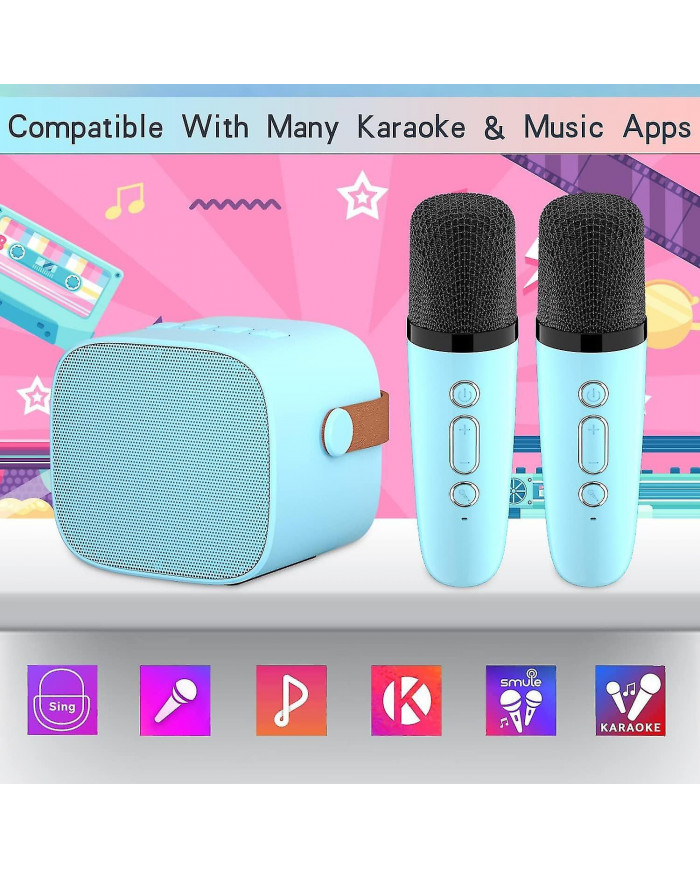 Machine de karaoké pour enfants avec 2 microphones sans fil, machine de karaoké portable avec Bluetooth pour [...]