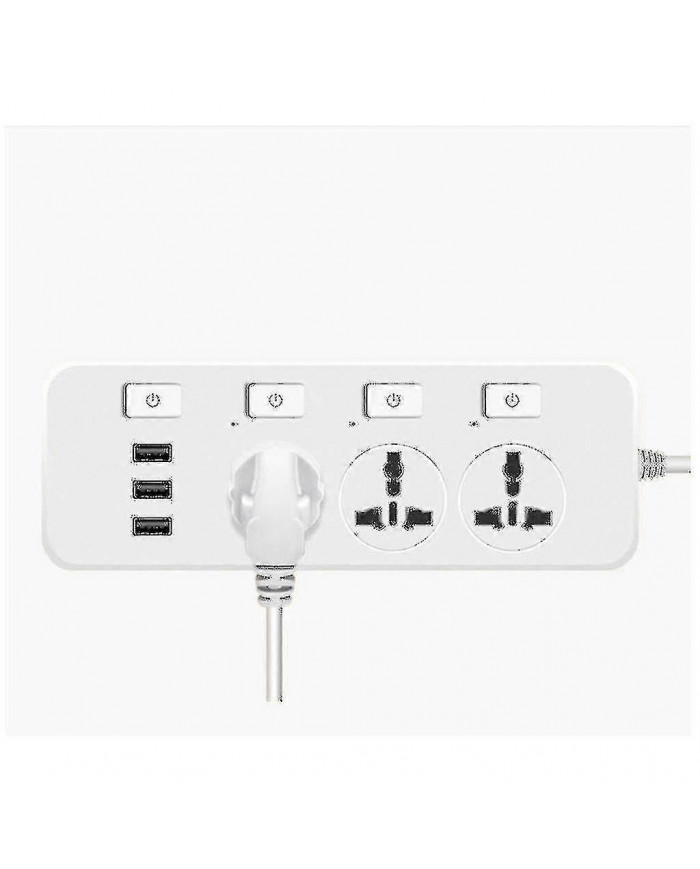 Us/uk/eu Power Strip 5v2.1a Parasurtenseur avec 3 prises 3 ports USB
