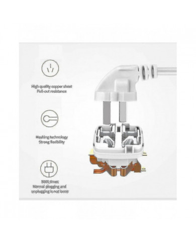 Us/uk/eu Power Strip 5v2.1a Parasurtenseur avec 3 prises 3 ports USB
