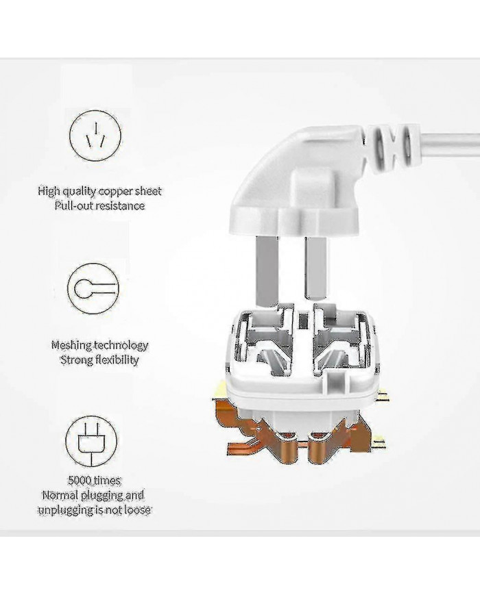 Us/uk/eu Power Strip 5v2.1a Parasurtenseur avec 3 prises 3 ports USB