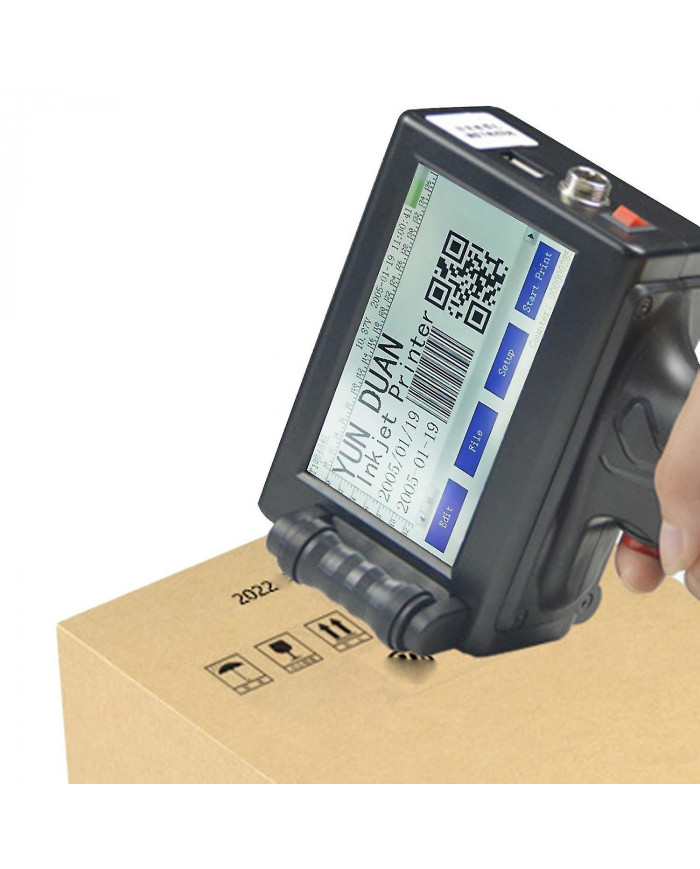 Imprimante à jet d’encre portable Date Logo Codeur laser Étiquette Qr Barcode Écran tactile