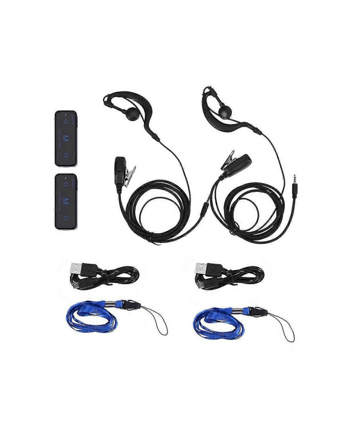 2pcs Mini Talkie-walkie 400-470MHz 2-Way Radio 3W Émetteur-récepteur Écouteur Casque Casque Casque Casque USB Alimenté