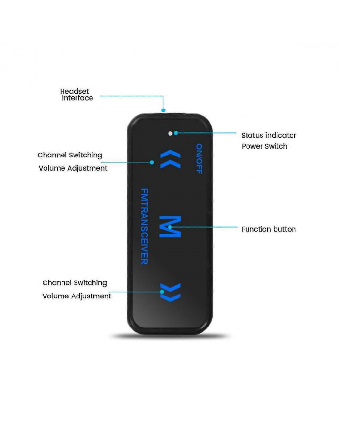 2pcs Mini Talkie-walkie 400-470MHz 2-Way Radio 3W Émetteur-récepteur Écouteur Casque Casque Casque Casque USB Alimenté
