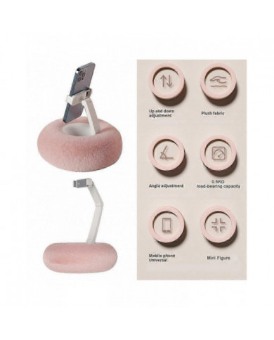 Support de téléphone en peluche à angle de téléphone réglable - Support portable pour canapé-lit de bureau