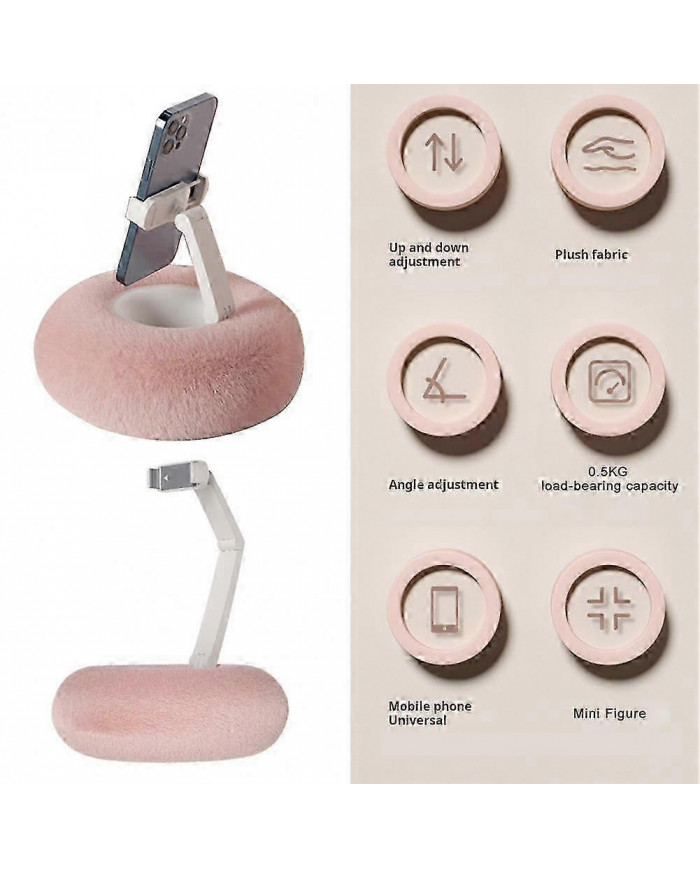 Support de téléphone en peluche à angle de téléphone réglable - Support portable pour canapé-lit de bureau