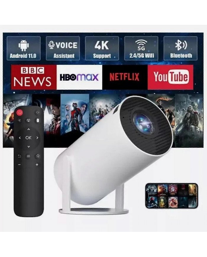Projecteur 5g 4k Smart Hd Led Wifi Bluetooth hdmi. Usb Android Office Home Cinéma, 50% Offre zxin