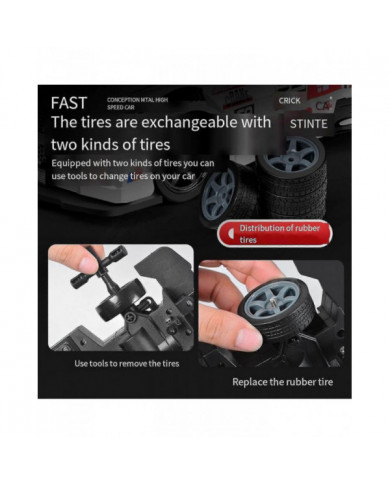 Ae86 1/16 Rc Drift Car haute vitesse télécommande Drift Car pour enfants et adultes, 100% neuf