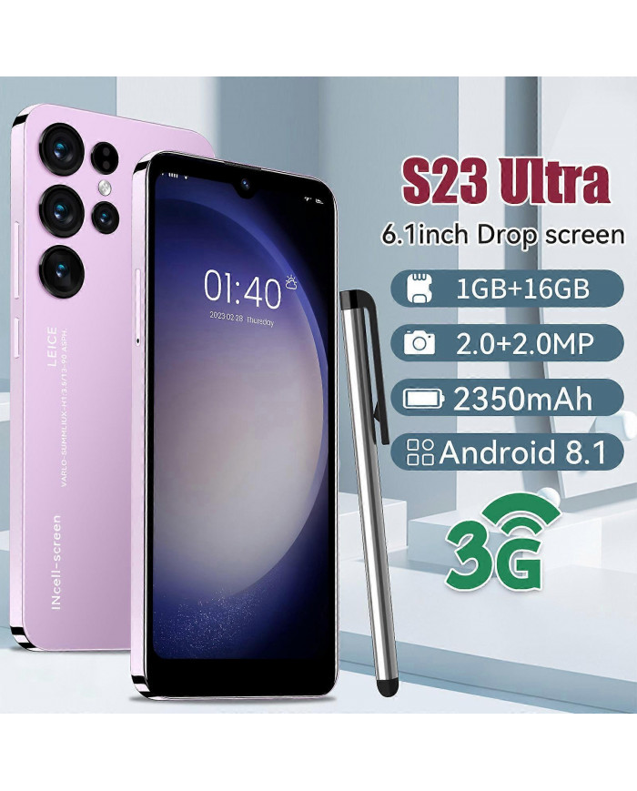 S23 Ultra Android Smartphone 6,1 pouces HD Double emplacement pour carte de secours 1+16G Mémoire Support [...]