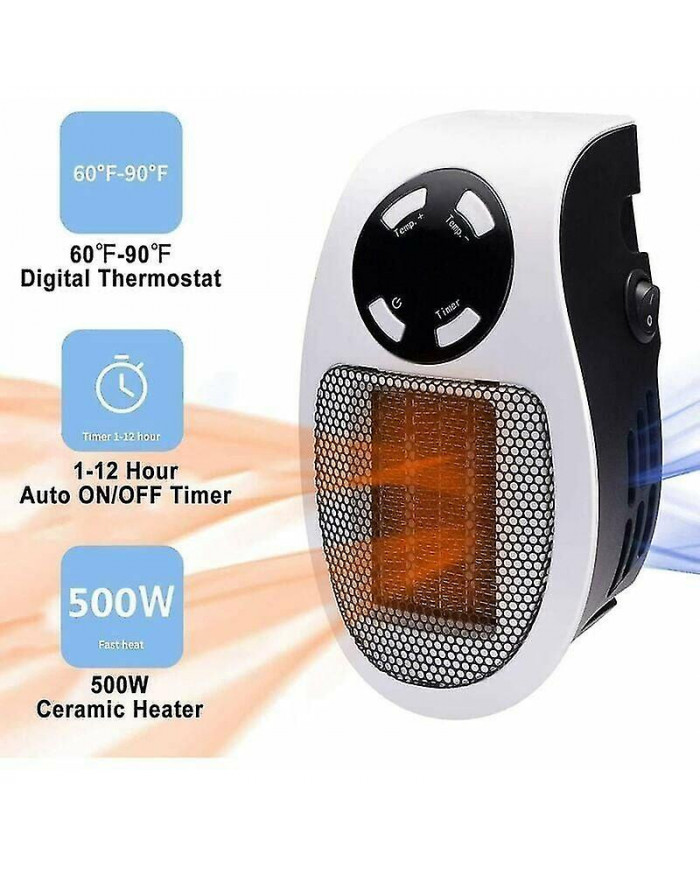 2pices 500 watts chauffage soufflant ceramique mini chauffage soufflant chauffage dappoint conomique portable [...]