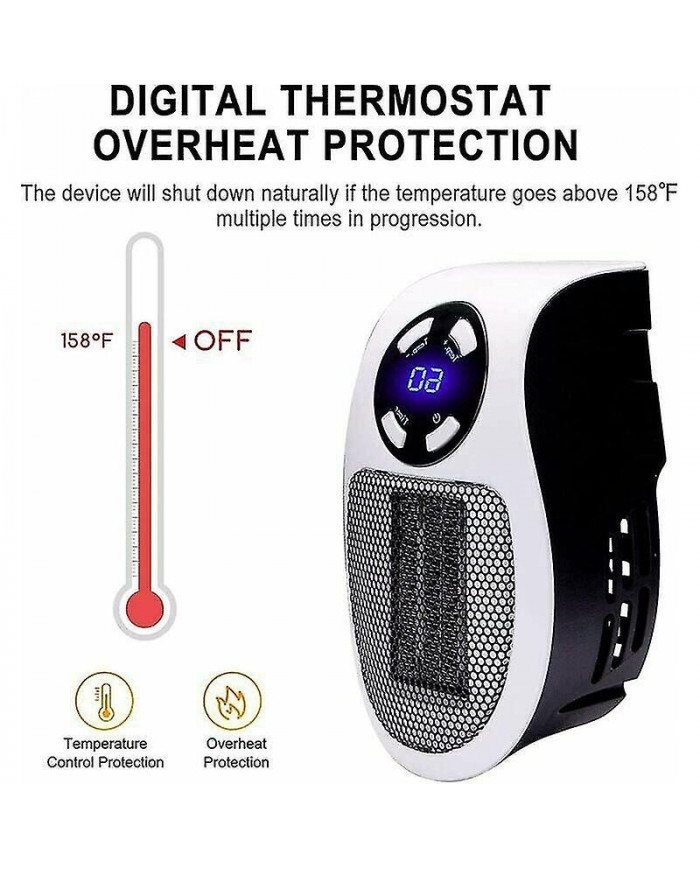 2pices 500 watts chauffage soufflant ceramique mini chauffage soufflant chauffage dappoint conomique portable [...]