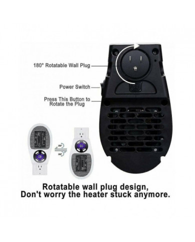 2pices 500 watts chauffage soufflant ceramique mini chauffage soufflant chauffage dappoint conomique portable [...]