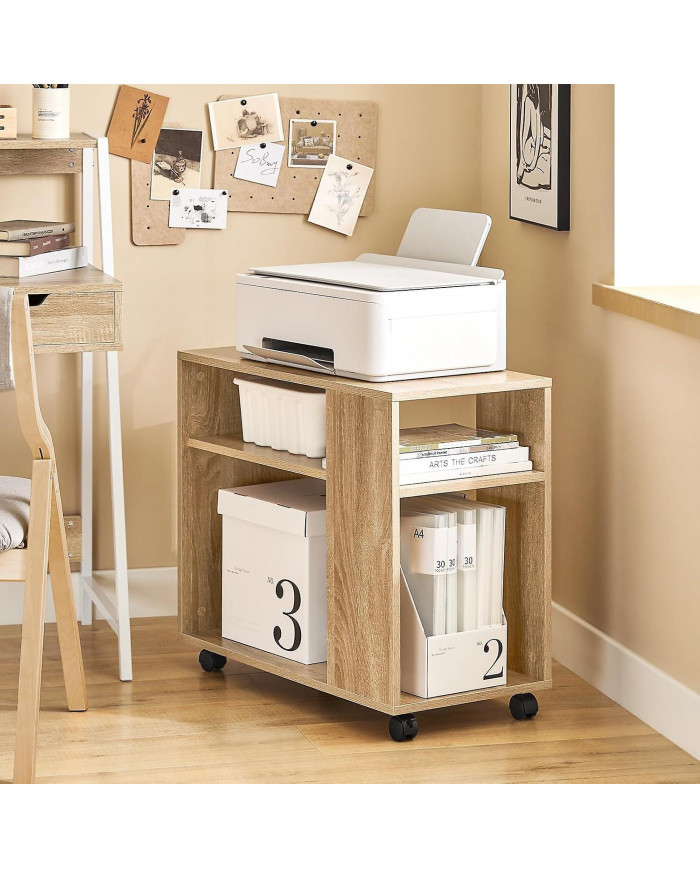 SoBuy Table de nuit avec étagères de rangement, FBT34-N