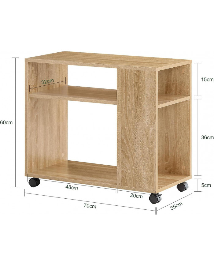 SoBuy Table de nuit avec étagères de rangement, FBT34-N