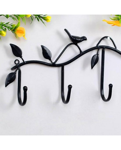Clothes Hooks Convenient Ergonomic Design Reusable Wonderful Add Ambient Bird Leaf Organizer Hook for Office