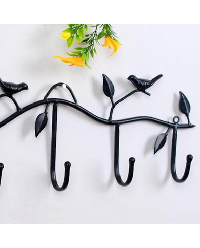 Clothes Hooks Convenient Ergonomic Design Reusable Wonderful Add Ambient Bird Leaf Organizer Hook for Office