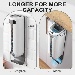 Plastic Bag Holder Wall Grocery Bag Holder and Dispenser for Plastic Bags Home Kitchen Shopping Bags Carrier, White