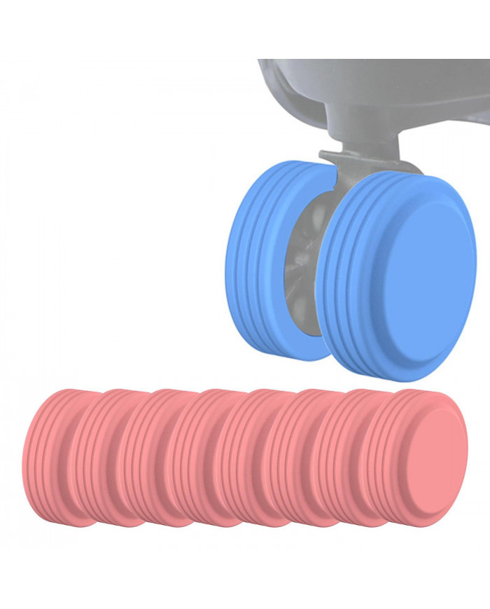 8pcs Wheels Protector Guard Cover Luggage Suitcase Chair Wheels Caster Cover Black