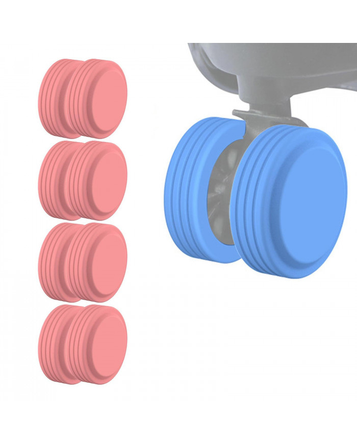 8pcs Wheels Protector Guard Cover Luggage Suitcase Chair Wheels Caster Cover Black