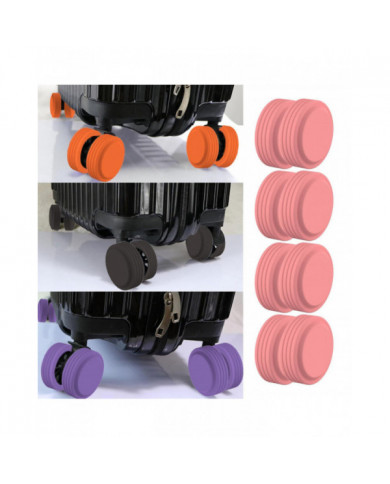 8pcs Wheels Protector Guard Cover Luggage Suitcase Chair Wheels Caster Cover Black