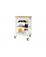 SoBuy chariot desserte avec Top bambou, FKW16-WN + billot gratuit