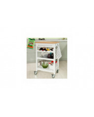 SoBuy chariot desserte avec Top bambou, FKW16-WN + billot gratuit