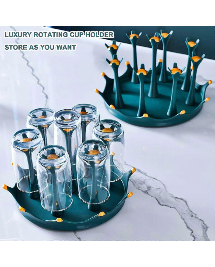 Water Mug Drainer Bottle Holder Pp Rotary Protective Hooks For Home Kitchen Portable Table Organizer Stylish Cup Rack