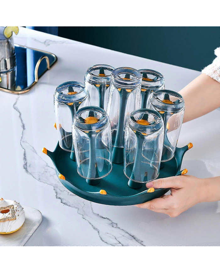 Water Mug Drainer Bottle Holder Pp Rotary Protective Hooks For Home Kitchen Portable Table Organizer Stylish Cup Rack