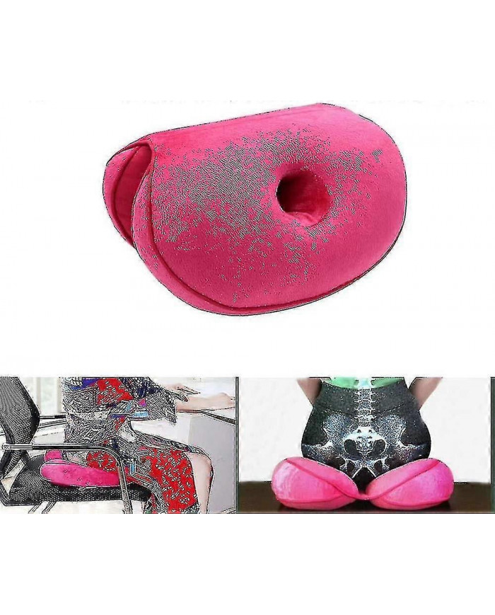 Coussin de siège orthopédique pour la sciatique - soulagement de la douleur à la hanche, rose