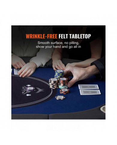 Table de poker pliable pour 8 joueurs, table de poker Blackjack Texas Holdem avec rails rembourrés et porte- [...]