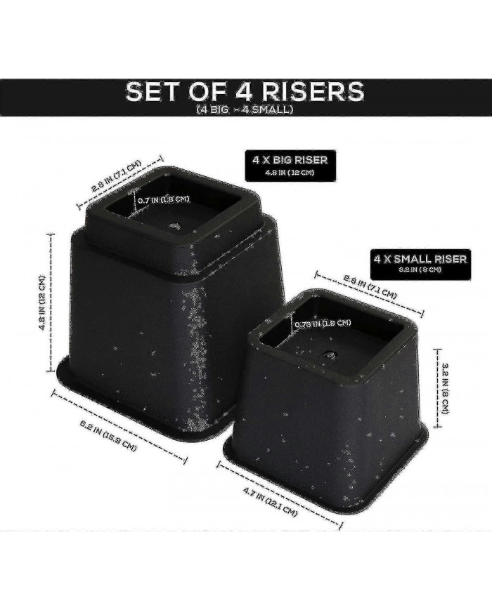 Colonnes montantes de meubles réglables de qualité supérieure de 8 pièces (4 hautes et 4 courtes) - Colonne [...]