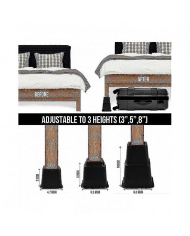 Colonnes montantes de meubles réglables de qualité supérieure de 8 pièces (4 hautes et 4 courtes) - Colonne [...]