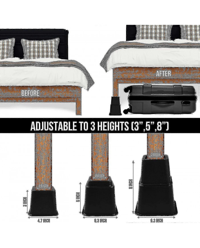 Colonnes montantes de meubles réglables de qualité supérieure de 8 pièces (4 hautes et 4 courtes) - Colonne [...]