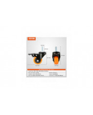 Roues pivotantes, 2 pouces, ensemble de 4, capacité de charge de 110 lb, roulettes pivotantes sans bruit pour [...]