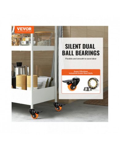 Roues pivotantes, 2 pouces, ensemble de 4, capacité de charge de 110 lb, roulettes pivotantes sans bruit pour [...]