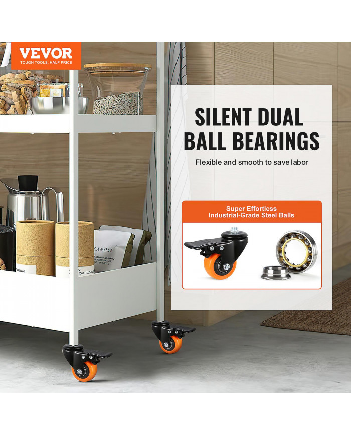 Roues pivotantes, 2 pouces, ensemble de 4, capacité de charge de 110 lb, roulettes pivotantes sans bruit pour [...]