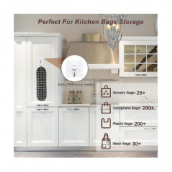 Plastic Bag Holder, Wall Mount Garbage Plastic Bag Organizer, Bag Storage Dispenser, Bag Holder For