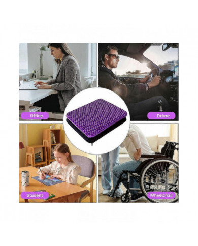 Orthopaedic Gel Seat Cushion, Sciatica Tailbone Pain Relief, Honeycomb Coccyx Cushion with Cloth Cover, for Home Office