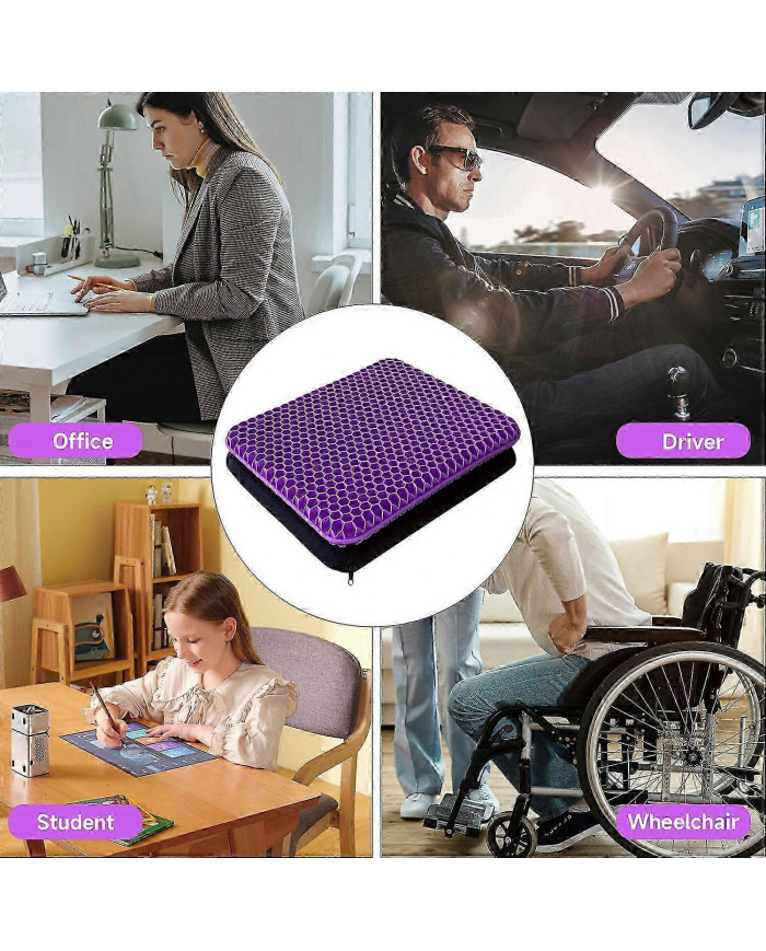 Orthopaedic Gel Seat Cushion, Sciatica Tailbone Pain Relief, Honeycomb Coccyx Cushion with Cloth Cover, for Home Office
