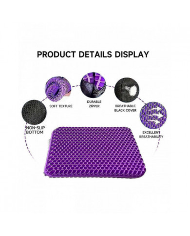 Orthopaedic Gel Seat Cushion, Sciatica Tailbone Pain Relief, Honeycomb Coccyx Cushion with Cloth Cover, for Home Office