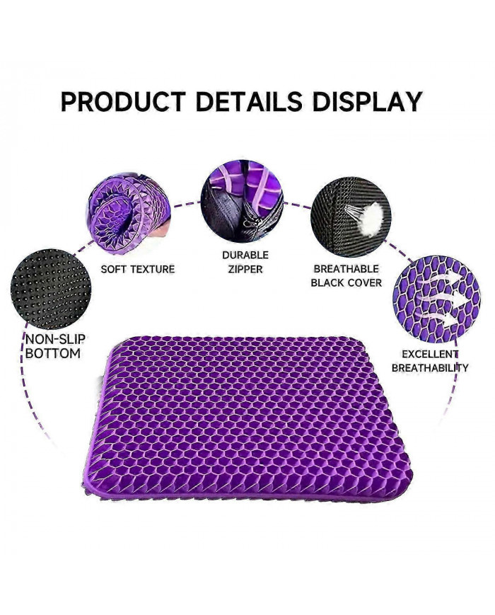 Orthopaedic Gel Seat Cushion, Sciatica Tailbone Pain Relief, Honeycomb Coccyx Cushion with Cloth Cover, for Home Office