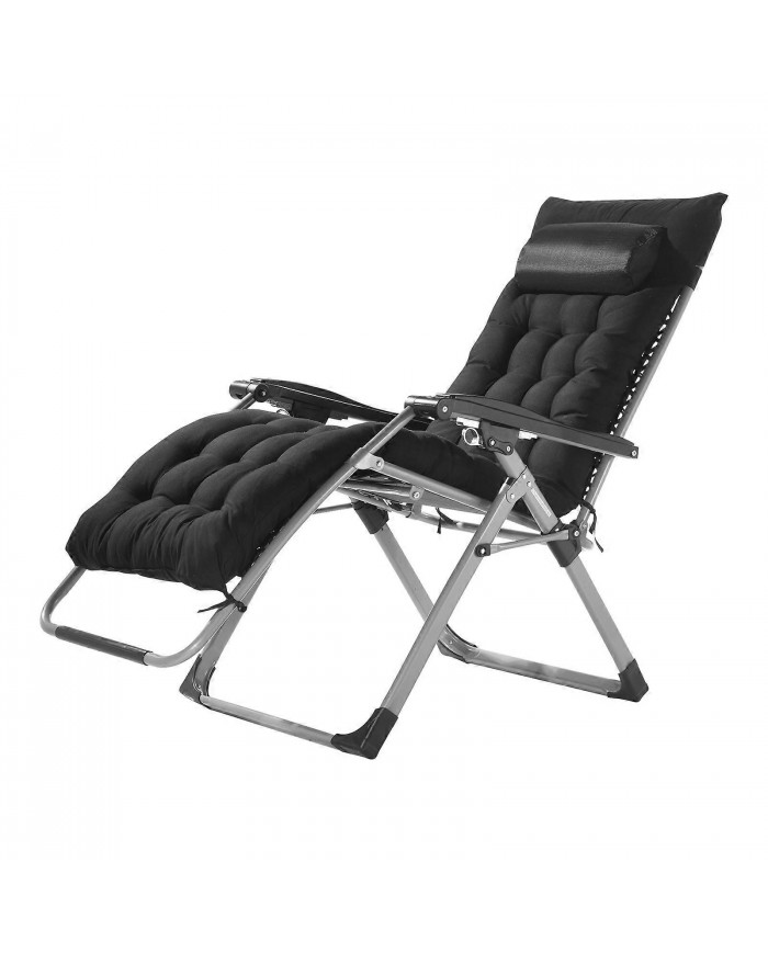 Chaise Zero Gravity, 26 pouces, chaise anti-gravité réglable avec coussin, appui-tête, repose-pieds et porte- [...]