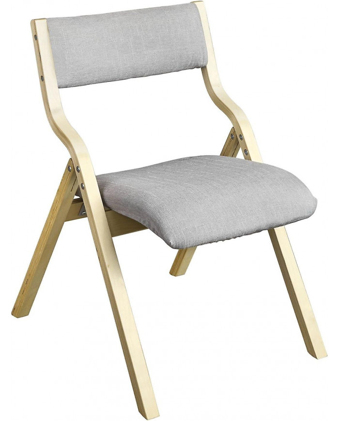 SoBuy en bois rembourré dinant la chaise pliante, gris, FST40-HG