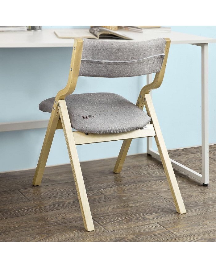 SoBuy en bois rembourré dinant la chaise pliante, gris, FST40-HG