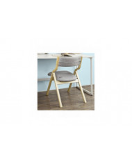 SoBuy en bois rembourré dinant la chaise pliante, gris, FST40-HG