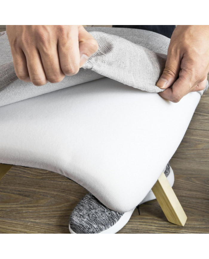 SoBuy en bois rembourré dinant la chaise pliante, gris, FST40-HG