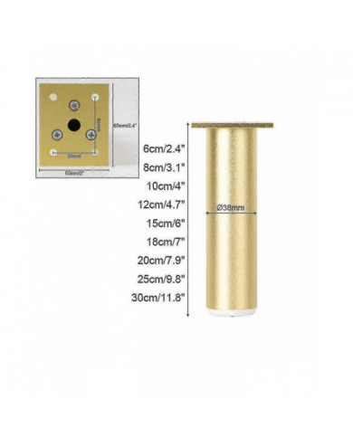 4 pieds de table basse pieds de canapé or, pieds de table réglables en hauteur, pied de tube rond, hauteur : [...]