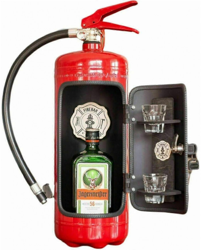 2024 Fire Extinguisher Mini Bar Wine Box, Novelty Liquor Wine Cabinet Storage Boxes Fireman Men's Gifts Home Decoration