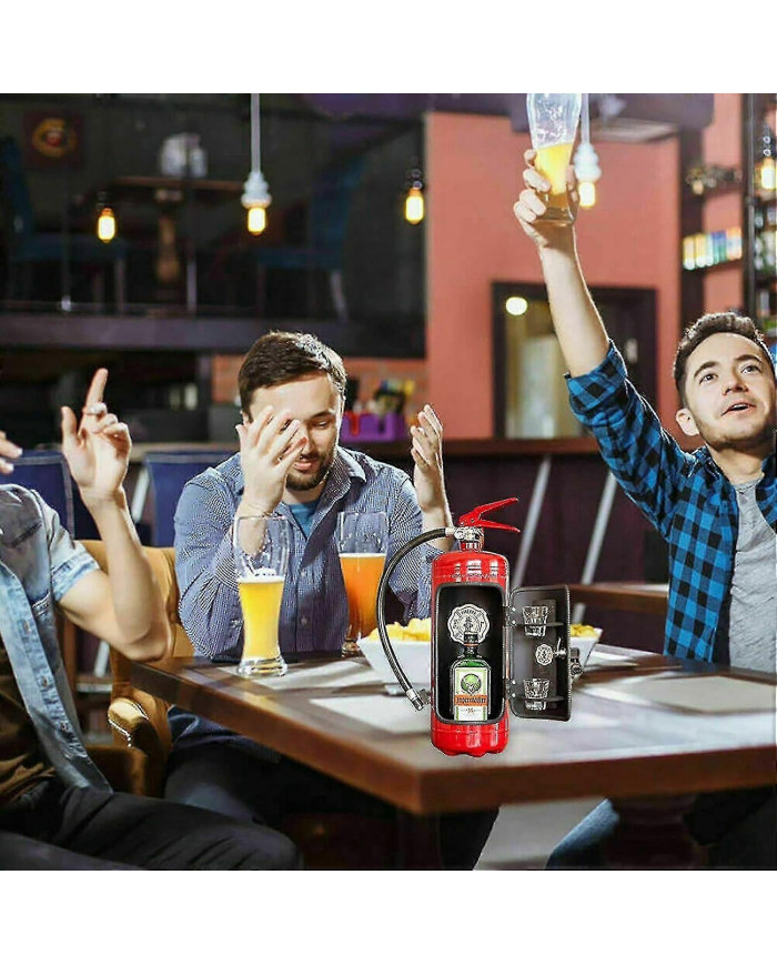 2024 Fire Extinguisher Mini Bar Wine Box, Novelty Liquor Wine Cabinet Storage Boxes Fireman Men's Gifts Home Decoration